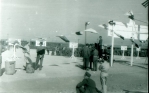 US Soldiers lining up for instructions on boarding train